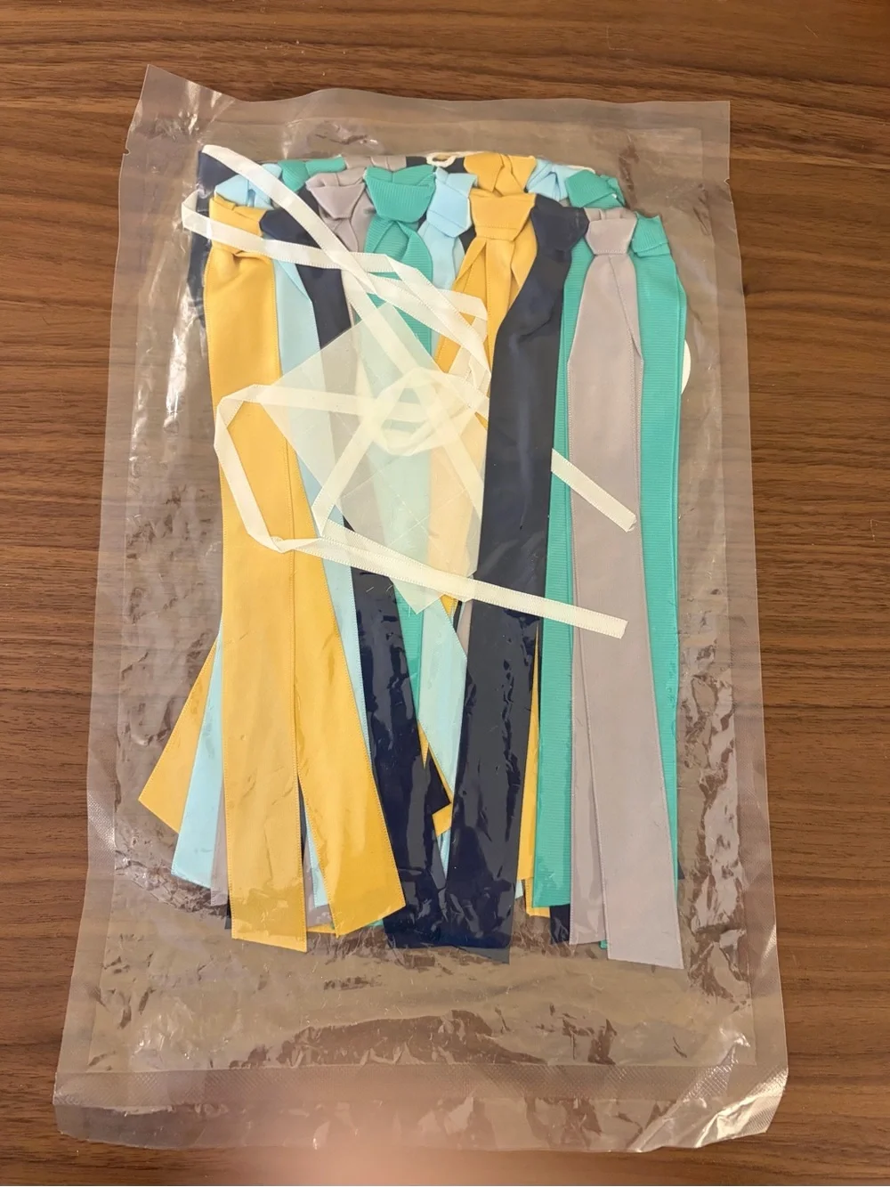 One First Birthday Blue and Teal Ribbon Banner - Home Party Supplies